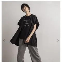 フロントジップ 半袖トップス ブラックのサムネイル