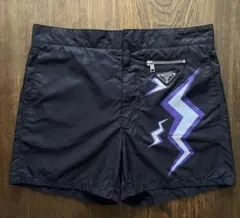 正規品 PRADA ショートパンツ メンズ44 ナイロン 黒 ブラックのサムネイル