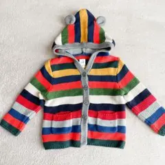 baby GAP くまさん　ストライプ　カーディガン　12-18m 80