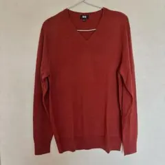 ユニクロ】メリノウール セーター ワインレッド Lボルドー ニット 美品