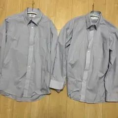 ORIHICA 水色チェック 長袖ワイシャツ LL 2着