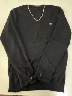 バーバリーブラックレーベル Vネック セーター ブラック 美品