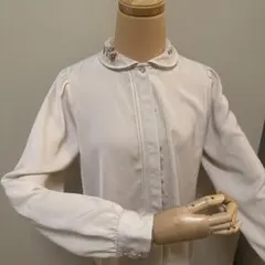 an another angelus ローズ刺繍シアーカラーブラウス　ベージュのサムネイル