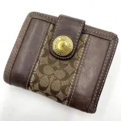 【美品】コーチ　二つ折り財布　シグネチャー　ウォレット