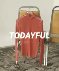 【美品】TODAYFUL シアーチェックトップス レッド FREEのサムネイル