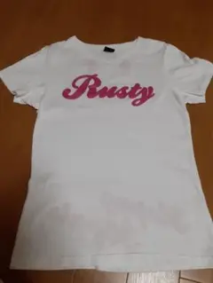 ♡Rusty 半袖Tシャツ ホワイト ピンク ロゴ♡のサムネイル