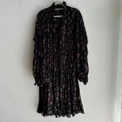 ZARA ロング　ワンピース　花柄　黒　XXS イザベルマラン　ヌキテパ