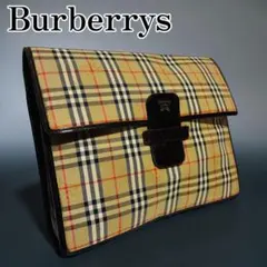 希少 バーバリー クラッチバッグ セカンドバッグ ノバチェック シャードホース