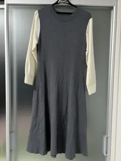 anysis エニィスィス　長袖　ワンピース　グレー　チャコール