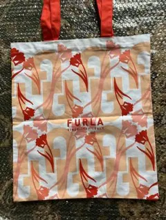 FURLA 総柄 ×ボタニカル　トートバッグ ショルダー　オレンジのサムネイル