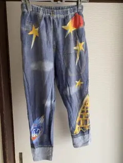 ツモリチサト デニム風プリント ルームパンツ