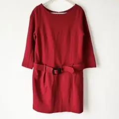 Burberry London ベルト付き ミニワンピース ワインレッドのサムネイル