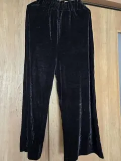 earth music&ecology黒 ワイドパンツ ポリエステル93%