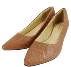 SG1795-8◆ 新品 パンプス ミドルヒール 24.0cm ブラウン