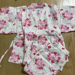 花柄甚平 サイズ80 ピンク系　ミキハウス　紫陽花　あじさい　金魚