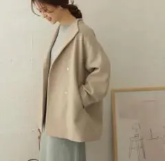 URBAN RESEARCH DOORS ウールミドルコート ライトベージュ F