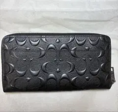 COACH コーチ F60735 長財布 エンボス　レザー　ブラック COACH コーチ F60735 長財布 エンボス レザー ブラック - メルカリ