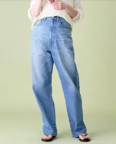 フリークスストア ハイウエストテーパードデニム ワイドパンツ