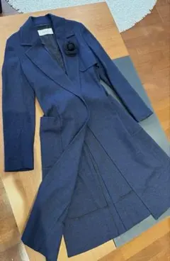 シルエット美♡薄手上品なデプレ　スプリングコート 紺フランクフェラーロカメリア