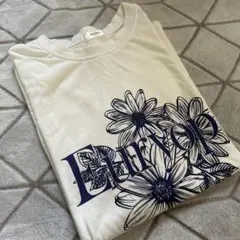 Euryops 花柄 ホワイト 長袖 ロンティ