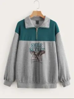 SHEIN ハーフジップスウェット