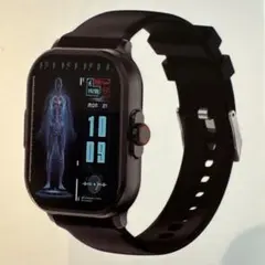 新品、未使用　健康管理機能付き ブラック スマートウォッチ