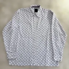 00s！ショーンジョン★白x黒　XL◎総柄ナイロンシャツ★のサムネイル
