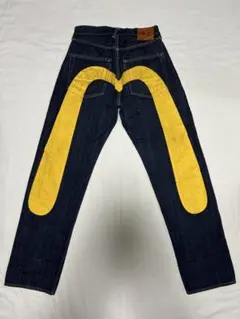 美品 EVISU ビッグカモメ 大黒 No.2 イエロー w33 濃紺 2001 美品】EVISU エビス ビッグカモメ 黄色 No2 34×35 2001 - メルカリ