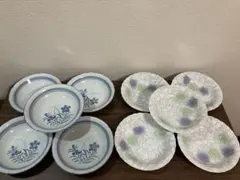 中皿　カレー皿　双峰　花柄