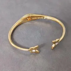 926/良品/ケイトスペード/バングル/ブレスレット/ゴールド/蝶モチーフ