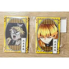 竈門炭治郎　我妻善逸　スクエア缶バッチ　鬼滅の刃　鬼滅