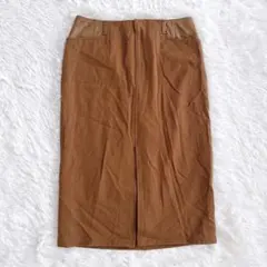 ピンキーアンドダイアン タイトスカート 38 M キャメル カシミヤ スリットのサムネイル