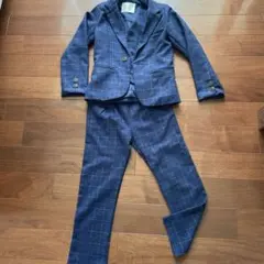 MENGBABY ネイビー チェック柄 スーツ3点セット