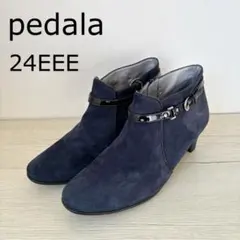 専用　ペダラpedala サイドジップ ブーツ ネイビー スエード 24cm