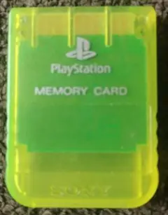 PlayStation メモリーカード 蛍光グリーン　プレステ1