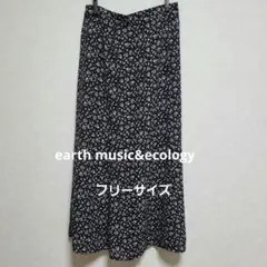 earth music&ecology ロングスカート 花柄模様 フリーサイズ