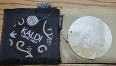 KALDI エコバッグ To be happy ベージュ ＆ ブラック