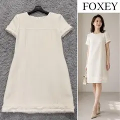 美品✨2025 フォクシー Dress Modern Grid グレージュ 40 - メルカリ