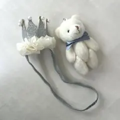 ハンドメイド 赤ちゃんヘアバンド 記念日 幼児 誕生日 バースデー お祝い クマ