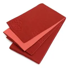 ☆新品未使用☆女性用着物・袴・浴衣　赤系花模様　半巾帯　半幅帯　86