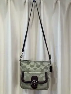 コーチ ショルダーバッグ グレー パープル