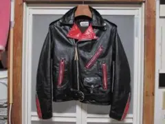 激シブ 希少レア ヴィンテージ 赤＆黒 ライダースジャケット 1970’Sのサムネイル