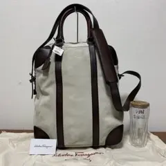 《美品》Ferragamo（フェラガモ）レザー×スエードレザー トートバッグ
