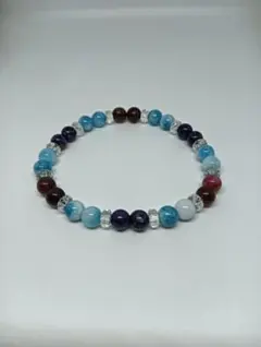 165天然石ラリマー　スギライト　チャロアイト　水晶　パワーストーンブレスレット