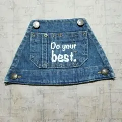 デニムはぎれ オーバーオール胸ポケット部分　リメイク用D