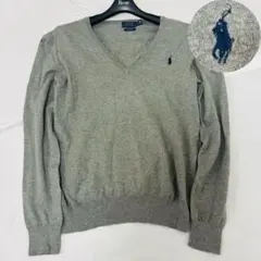近年タグ ポロラルフローレン Vネック ニット セーター ポニー刺繍