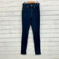 【GU】✨M スキニー デニム パンツ 細見え 美脚 ストレッチ ブルー
