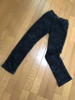 ネイビー迷彩柄裏起毛パンツ160