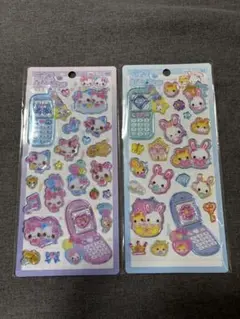 平成はっぴーフォン シール フワフワらびちゃんまじかるみゅーちゃん
