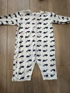 プチバトー　長袖　ロンパース　クジラ